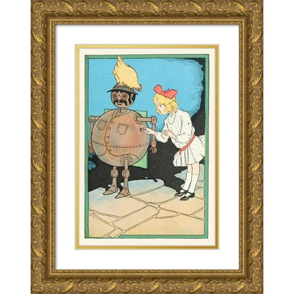 John Rea Neill 18x24 Gold Ornate Framed and Double Matted Museum Art Print Titled - Ozma of Oz Pl 10 (1907)
