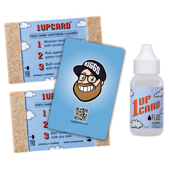 John Riggs 1UPcard Video Game Cartridge Cleaning Kit - 3 Pack with Fluid