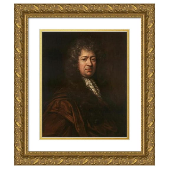 John Riley 15x17 Gold Ornate Wood Frame and Double Matted Museum Art Print Titled - Samuel Pepys