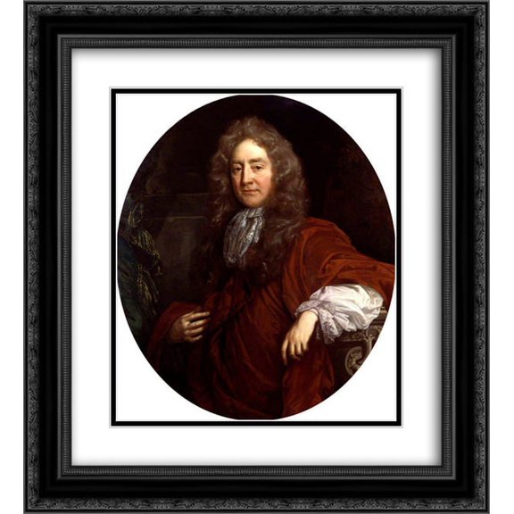 John Riley 2x Matted 20x22 Black Ornate Framed Art Print 'Sir Josiah Child, Bt'