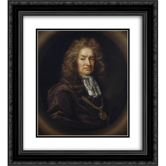 John Riley 2x Matted 20x24 Black Ornate Framed Art Print 'Elias Ashmole'
