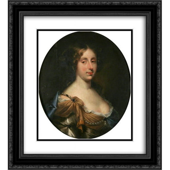 John Riley 2x Matted 20x24 Black Ornate Framed Art Print 'Mrs Joseph Cox, nee Elizabeth Macro'
