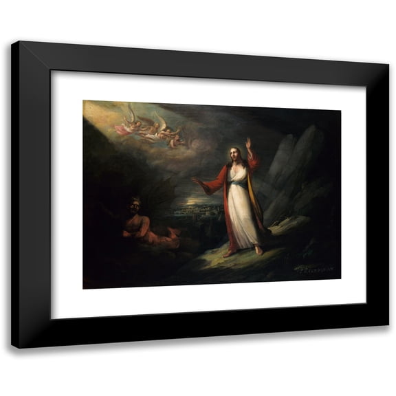 John Ritto Penniman 18x14 Black Modern Framed Museum Art Print Titled - Christ Tempted by the Devil (1818)