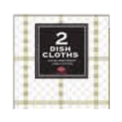 Ritz Biscotti Cotton Check/Solid Dish Cloth 2 pk