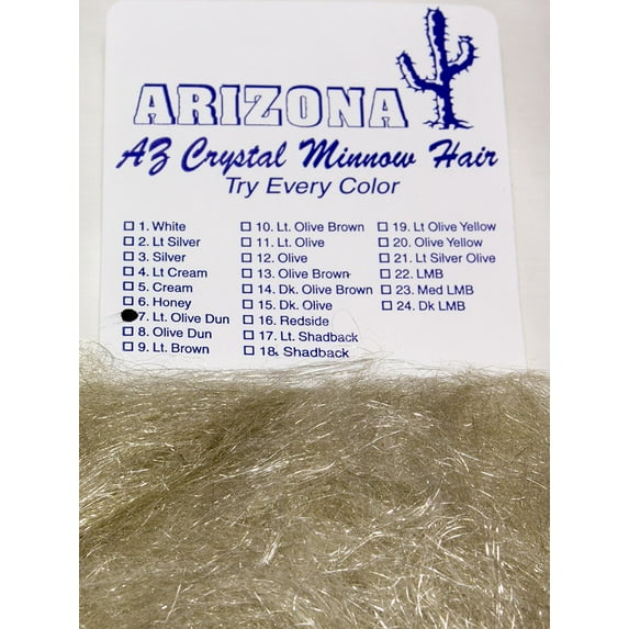 John Rohmer Arizona Crystal Minnow Hair - Lt Olive Dun