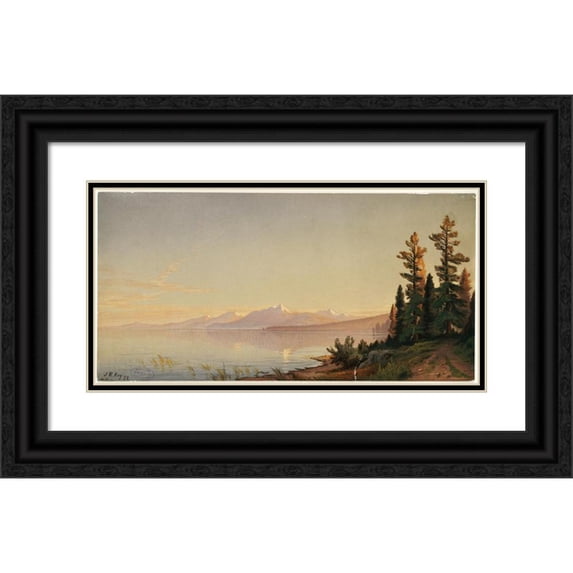 John Ross Key 18x11 Black Ornate Wood Framed Double Matted Museum Art Print Titled - Lake Tahoe, Looking Southwest (1873)