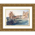 thumbnail image 1 of John Ruskin 14x11 Gold Ornate Wood Frame and Double Matted Museum Art Print Titled - The Garden of San Miniato Near Florence (1845), 1 of 4