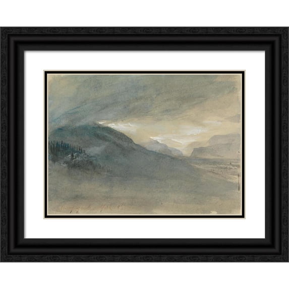 John Ruskin 18x14 Black Ornate Wood Framed Double Matted Museum Art Print Titled - Champagnole (1846)