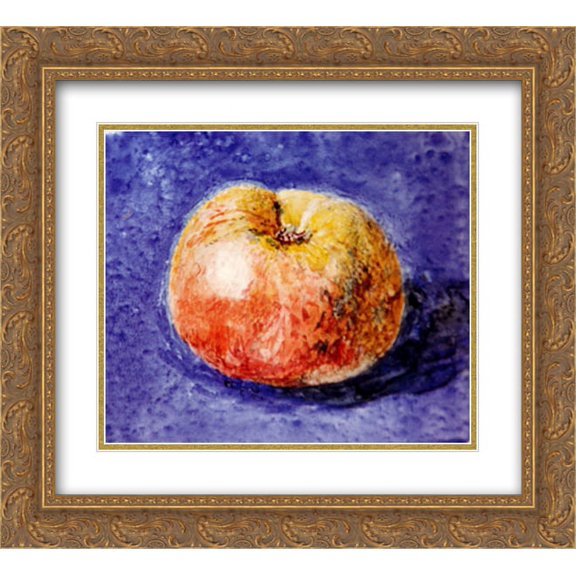 John Ruskin 2x Matted 22x20 Gold Ornate Framed Art Print 'Study of an Apple '