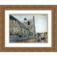 thumbnail image 1 of John Ruskin 2x Matted 24x20 Gold Ornate Framed Art Print 'Abbeville Church of St Wulfran ', 1 of 2