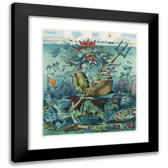 John Samuel Pughe 20x22 Black Modern Framed Museum Art Print Titled - Another Party Heard from (1898)