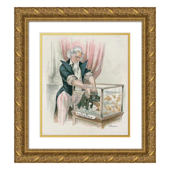 John Samuel Pughe 20x22 Gold Ornate Framed and Double Matted Museum Art Print Titled - A Critical Situation (1895)