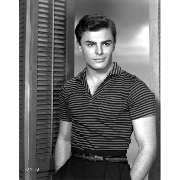 John Saxon wearing a striped shirt Photo Print (24 x 30)