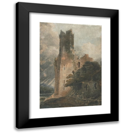 John Sell Cotman 11x14 Black Modern Framed Museum Art Print Titled - A Castle Tower (Caernarvon Castle)