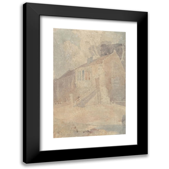 John Sell Cotman 11x14 Black Modern Framed Museum Art Print Titled - An Old Building with an Oriel Window Converted for Use as a Barn (1805 to 1806)