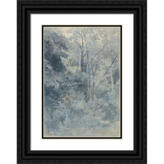 John Sell Cotman 11x14 Black Ornate Wood Framed Double Matted Museum Art Print Titled: In Rokeby Park (1800 to 1810)