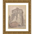 thumbnail image 1 of John Sell Cotman 12x14 Gold Ornate Wood Frame and Double Matted Museum Art Print Titled - East End of Saint Jacques at Dieppe, Normandy (1819), 1 of 4