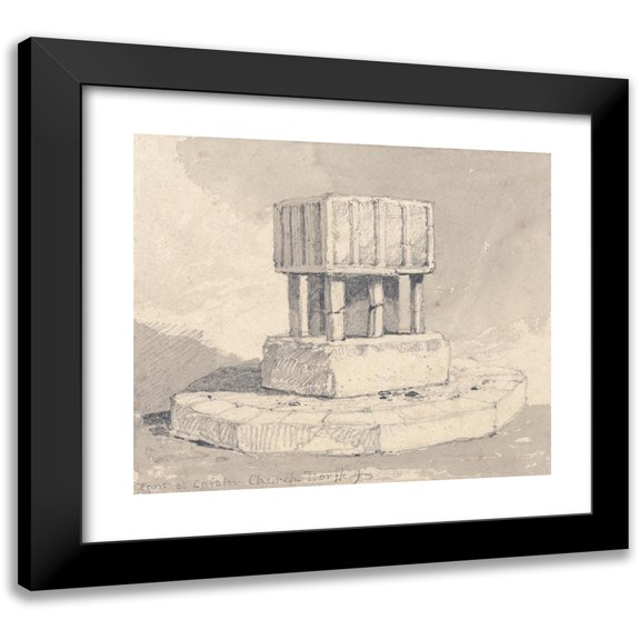 John Sell Cotman 14x12 Black Modern Framed Museum Art Print Titled - Font at Tisch Christ, Norfolk (ca. 1817)