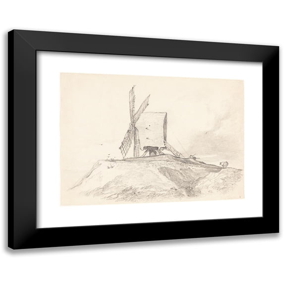John Sell Cotman 18x14 Black Modern Framed Museum Art Print Titled - Eye Mill in Suffolk
