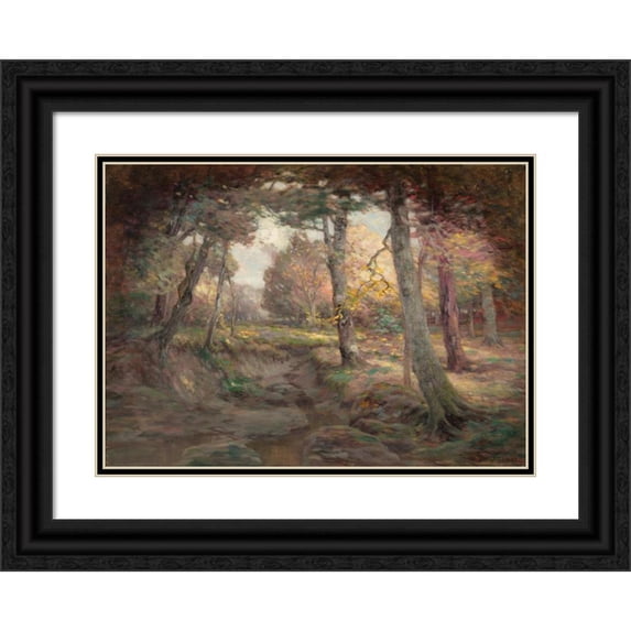 John Semon 14x11 Black Ornate Wood Framed Double Matted Museum Art Print Titled: Edge of the Woods (C. 1890s)
