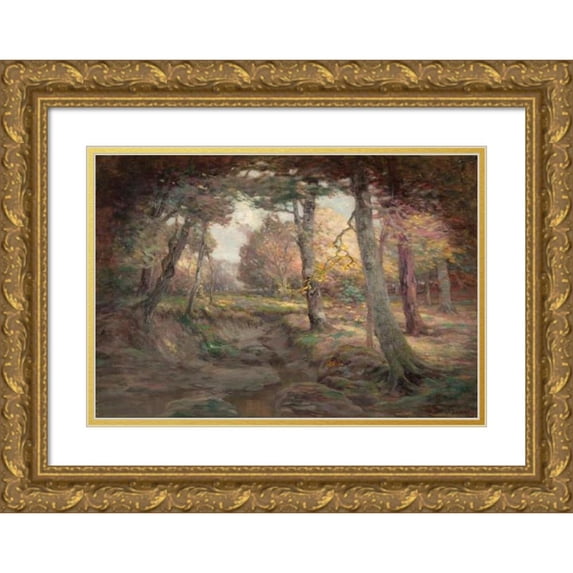 John Semon 24x18 Gold Ornate Framed and Double Matted Museum Art Print Titled - Edge of the Woods (C. 1890s)