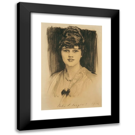 John Singer Sargent 11x14 Black Modern Framed Museum Art Print Titled - Portrait of Constance Coolidge (1892-1973) (1915)