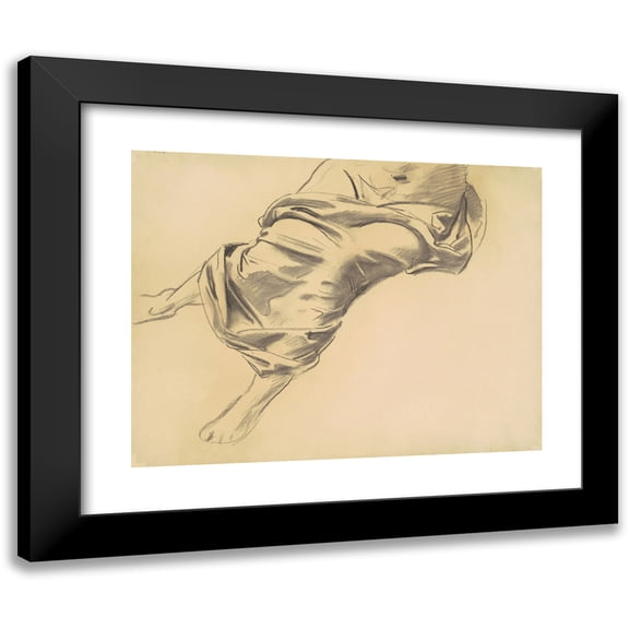 John Singer Sargent 14x12 Black Modern Framed Museum Art Print Titled - Study of a Draped Figure (1920-1925)