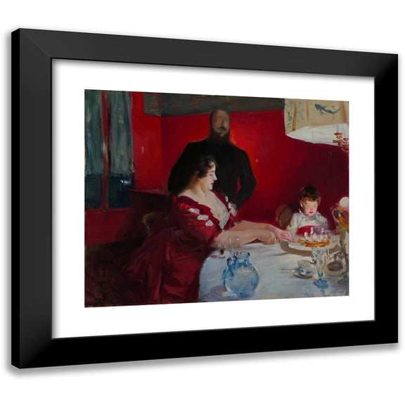 John Singer Sargent 14x12 Black Modern Framed Museum Art Print Titled - The Birthday Party (1885)
