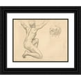thumbnail image 1 of John Singer Sargent 14x12 Black Ornate Wood Framed Double Matted Museum Art Print Titled: Studies for ‘The Unveiling of Truth’ (1922-1925), 1 of 5