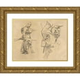 thumbnail image 1 of John Singer Sargent 14x12 Gold Ornate Wood Frame and Double Matted Museum Art Print Titled - Studies for ‘Gassed’ (Recto) (1918-1919), 1 of 4