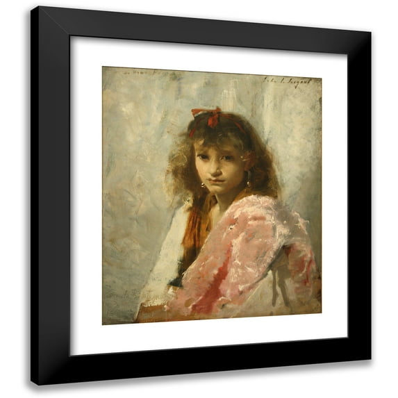 John Singer Sargent 15x17 Black Modern Framed Museum Art Print Titled - Carmela Bertagna (About 1880)