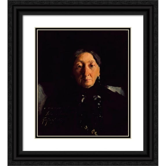 John Singer Sargent 15x17 Black Ornate Wood Framed Double Matted Museum Art Print Titled - Mme. Francois Buloz (Christine Blaze) (1879)