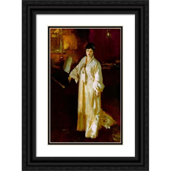John Singer Sargent 16x24 Black Ornate Framed Double Matted Museum Art Print Titled: Judith Gautier (ca. 1885)