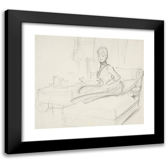 John Singer Sargent 17x15 Black Modern Framed Museum Art Print Titled - Lady at Tea Table