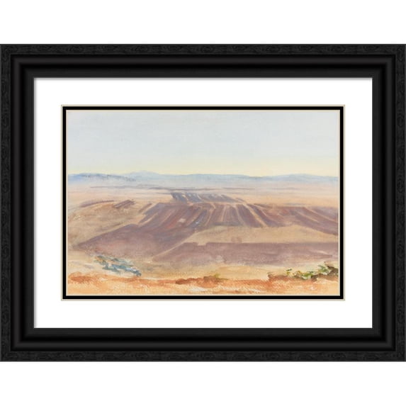 John Singer Sargent 18x13 Black Ornate Wood Framed Double Matted Museum Art Print Titled - The Plains of Nazareth