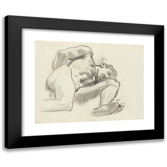 John Singer Sargent 18x15 Black Modern Framed Museum Art Print Titled - Study for Prometheus, Ronde, Rotunda, Musreum of Fine Arts Boston (ca. 1917-21)