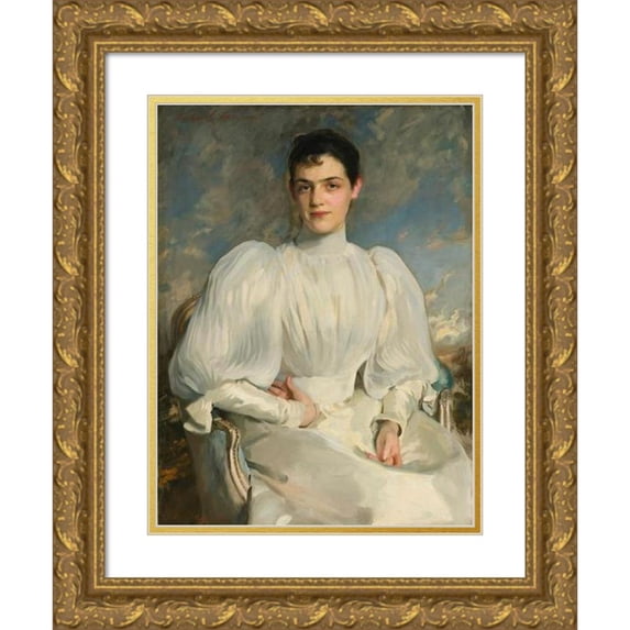 John Singer Sargent 18x24 Gold Ornate Framed and Double Matted Museum Art Print Titled - Elsie Wagg (About 1893)