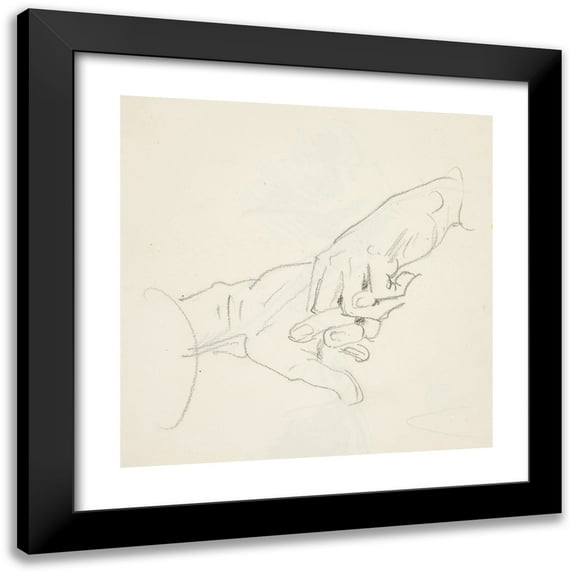 John Singer Sargent 20x20 Black Modern Framed Museum Art Print Titled - Study Of Hands
