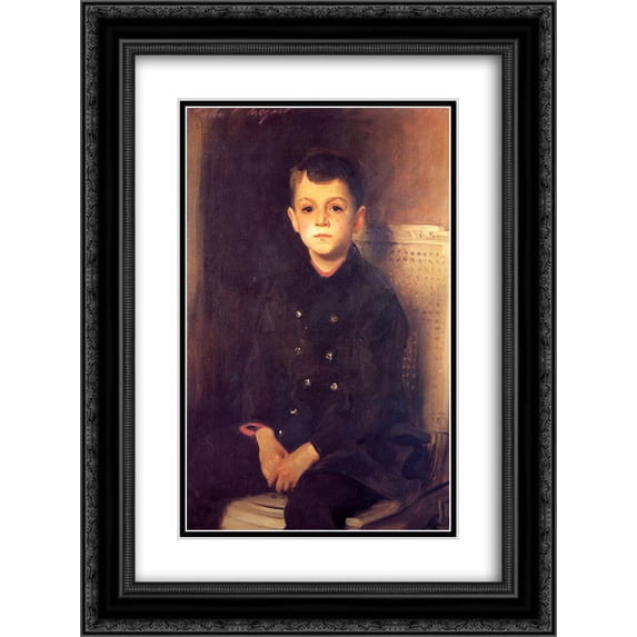 John Singer Sargent 2x Matted 18x24 Black Ornate Framed Art Print 'Portrait of Lancelot Allen'
