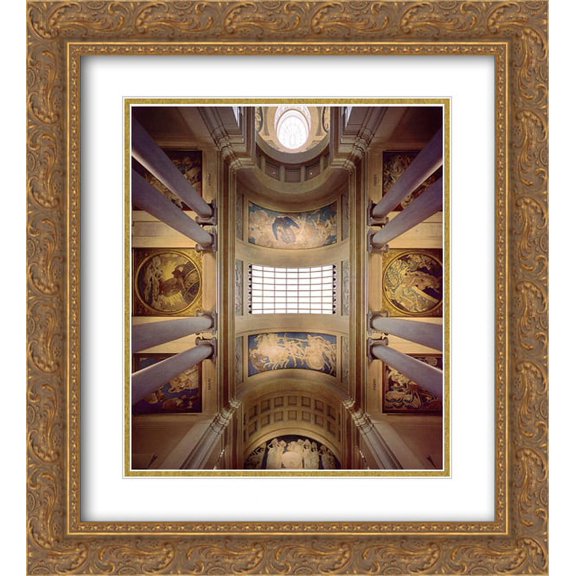 John Singer Sargent 2x Matted 20x24 Gold Ornate Framed Art Print 'Ceiling Mural'