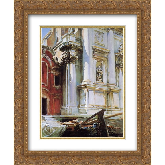 John Singer Sargent 2x Matted 20x24 Gold Ornate Framed Art Print 'Church of St. Stae, Venice'