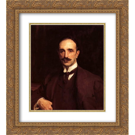 John Singer Sargent 2x Matted 20x24 Gold Ornate Framed Art Print 'Portrait of Douglas Vickers'