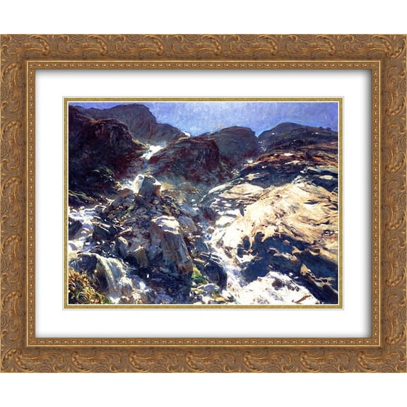 John Singer Sargent 2x Matted 24x20 Gold Ornate Framed Art Print 'Glacier Streams'