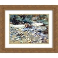 thumbnail image 1 of John Singer Sargent 2x Matted 24x20 Gold Ornate Framed Art Print 'Purtud, Bed of a Glacier Torrent', 1 of 2