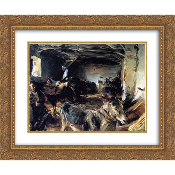 John Singer Sargent 2x Matted 24x20 Gold Ornate Framed Art Print 'Stable at Cuenca'