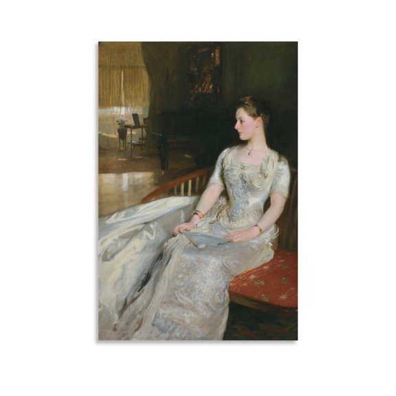 John Singer Sargent Art Poster Ortrait of Mrs. Cecil Wade Or Portrait of A Lady Poster Artworks Canvas Poster Room Aesthetic Wall Art Prints Home Modern Decor Gifts 24x36inch(60x90cm)