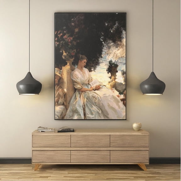 John Singer Sargent In a Garden Corfu Poster Art Reproduction, Unframed Paper Poster 8x10in