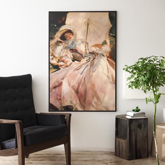 John Singer Sargent Lady with Parasol Poster Wall Art Reproduction, Unframed Paper Poster 8x10in