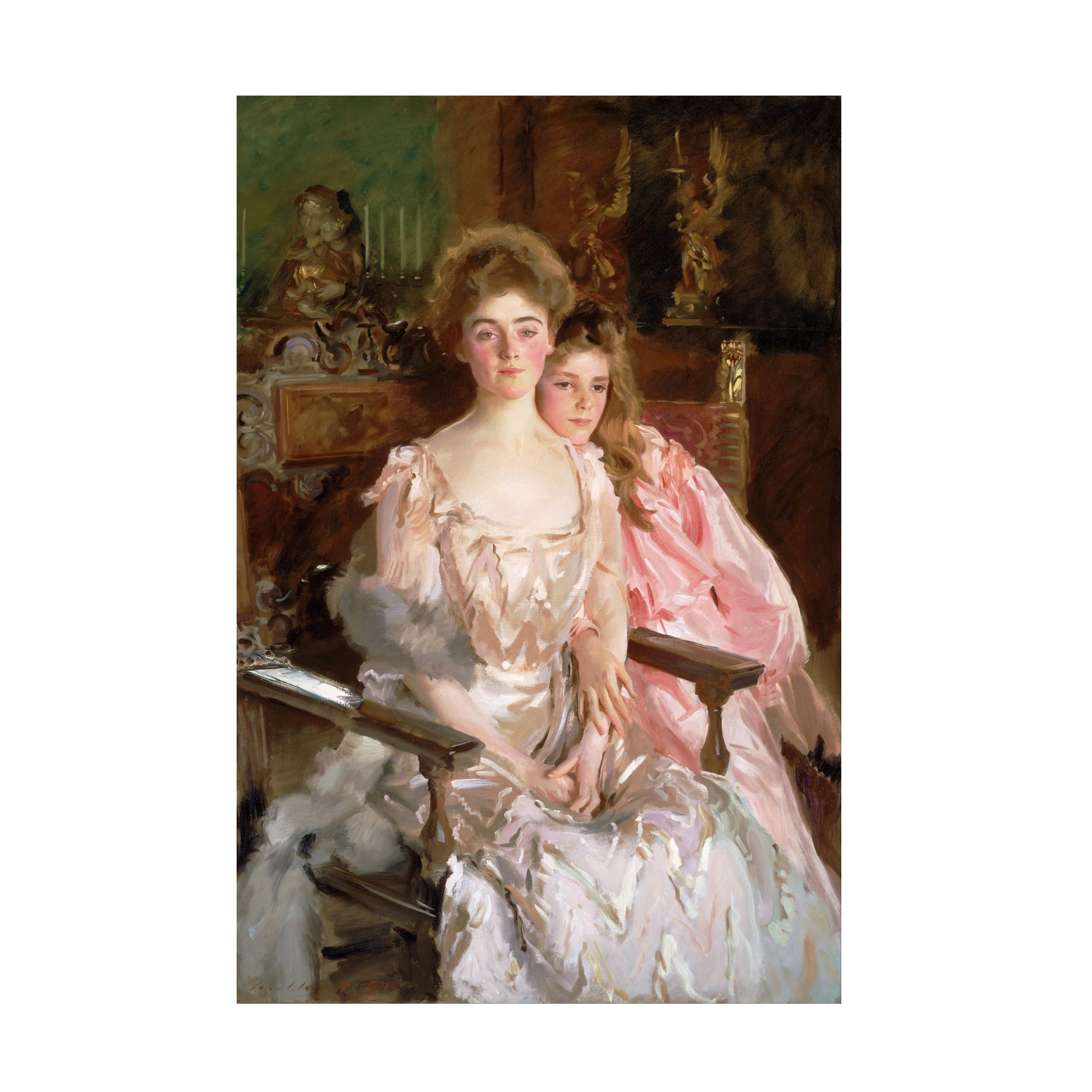 John Singer Sargent 'Mrs Fiske Warren And Daughter' Canvas Art ...