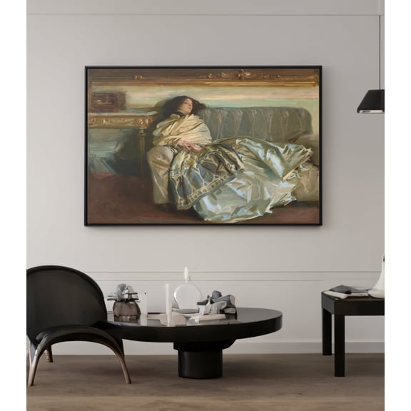 John Singer Sargent Nonchaloir Repose Poster Wall Art Reproduction Impressionism Print, Unframed Paper Poster 8x10in